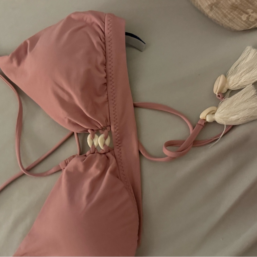 Pink Bikini Top with shells